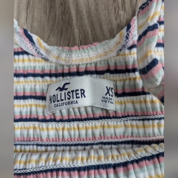 Hollister Striped Scrunched Cropped Tank Top XS - Picture 4 of 5